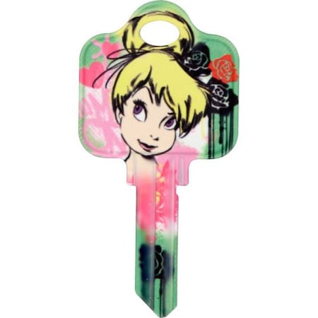 Hillman HILLMAN Disney Tinkerbell Fairy with Roses House Key Blank 68 SC1 Single For Schlage Locks 87656
